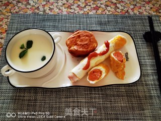 快手早餐&火腿鸡蛋卷的做法