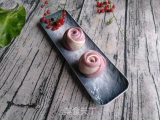 双色玫瑰馒头的做法