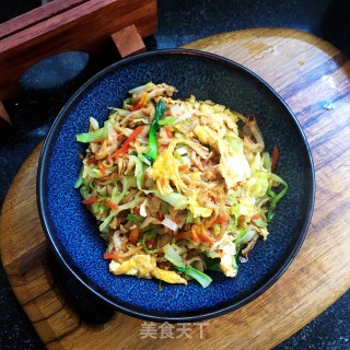韭黄鸡蛋炒荞麦饼的做法