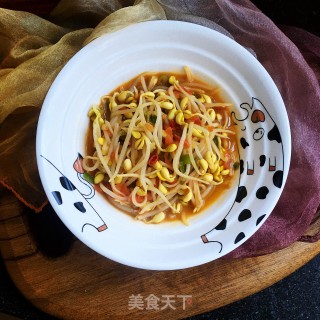 番茄炖黄豆芽的做法