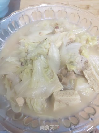 花脂白菜炖豆腐的做法