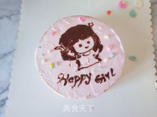 快乐女孩卡通奶油蛋糕