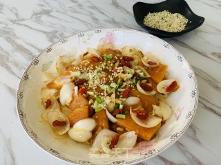 火麻仁南瓜炒百合的做法