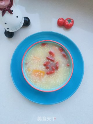 南瓜、枸杞小米粥的做法