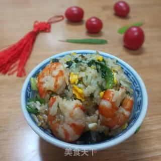 菠菜虾仁蛋炒饭的做法