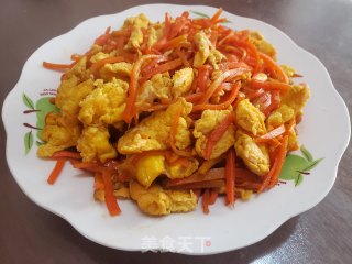 红萝卜炒鹅蛋的做法