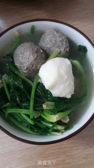 菠菜丸子汤的做法