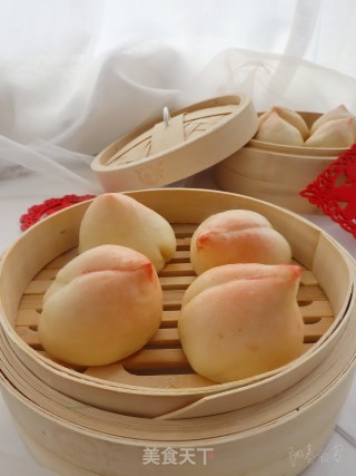 奶香寿桃包（红豆沙夹心）年夜饭甜点主食❗️