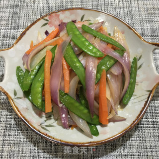 素炒三色的做法