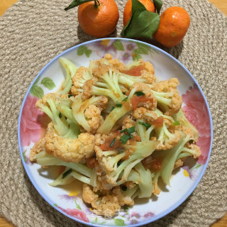 番茄炒花菜的做法