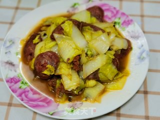 腊肠炒白菜的做法