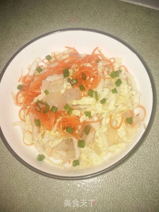 拌白菜丝胡萝卜丝海蜇的做法