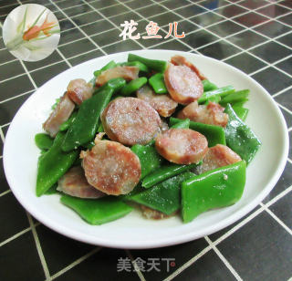香肠炒油豆角的做法