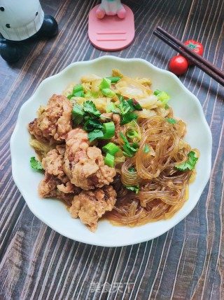 鸡块白菜炖粉条的做法
