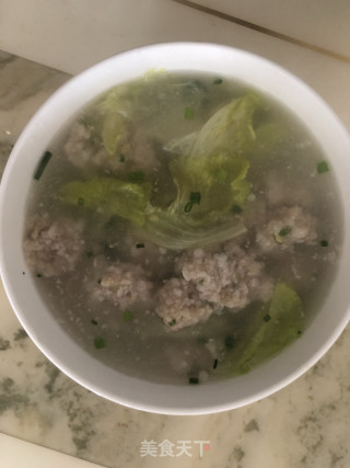青菜叶肉丸子汤的做法