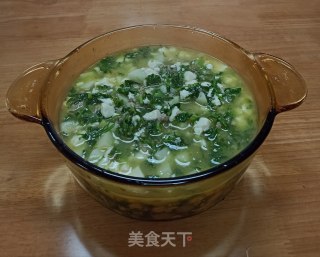 荠菜山药肉末豆腐羹的做法