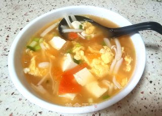 西红柿豆腐蘑菇汤的做法