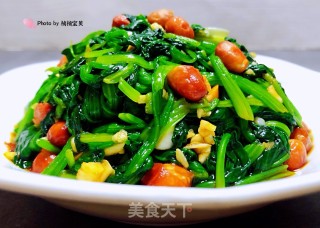 蒜蓉菠菜拌花生米#酸甜开胃菜#的做法