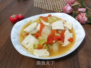 番茄白菜炖豆腐的做法