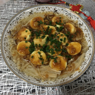 蒜蓉蒸金针菇豆腐的做法