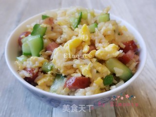小黄瓜鸡蛋炒饭的做法