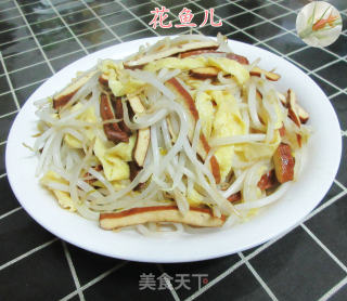 香干蛋皮炒绿豆芽的做法