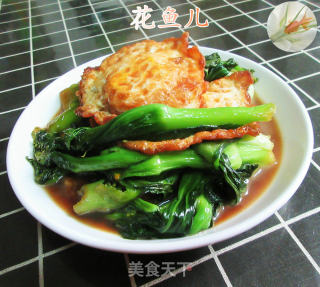 菜芯烧鸡蛋的做法