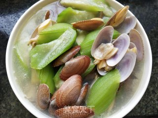 油蛤丝瓜汤的做法