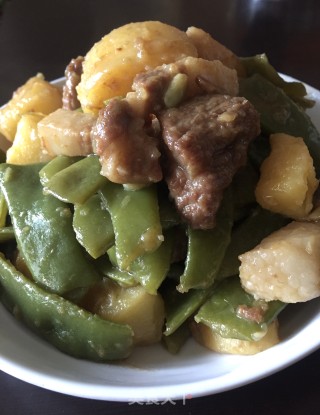 东北扁豆炖上肉的做法