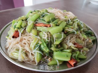 莙荙菜杆拌粉丝的做法