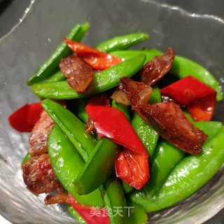 麻辣肠炒甜豆的做法