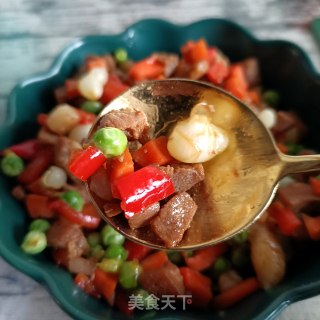 肉丁薤白炒豌豆的做法