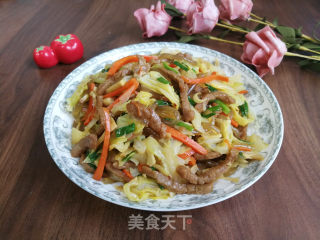 牛柳包菜炒粉丝的做法