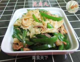 肉丝豆腐皮炒柿子椒的做法