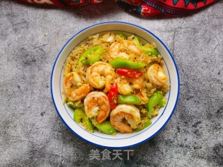 黄瓜虾仁炒藜麦饭的做法