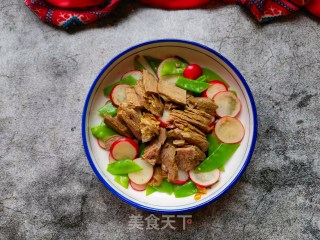 荷兰豆樱桃萝卜拌牛肉的做法