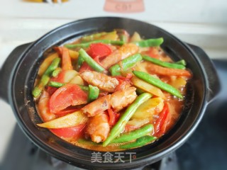 砂锅番茄土豆虾的做法