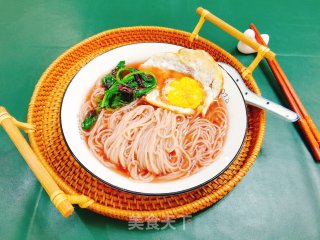 红苋菜“补钙菜”～鸡蛋苋菜捞面的做法