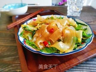 凉拌绿豆大拉皮的做法