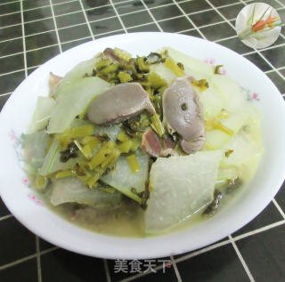 咸菜鹅胗炒冬瓜的做法