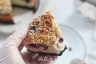 0失败，免打发爆浆蓝莓酥粒芝士蛋糕的做法