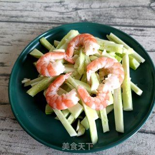 白玉黄瓜拌鲜虾的做法