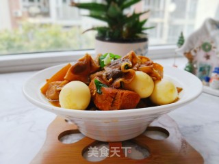 红烧肉炖干豆角的做法