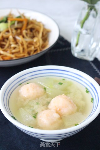 虾球冬瓜味增汤的做法