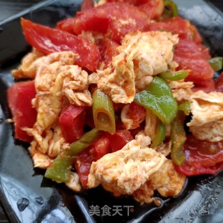 青椒番茄炒鹅蛋的做法