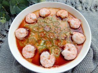 虾仁秋葵蒸鸡蛋的做法