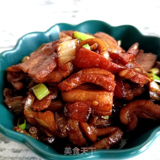 酸包菜烧肉片的做法