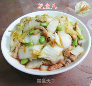 五花肉毛豆炒娃娃菜的做法