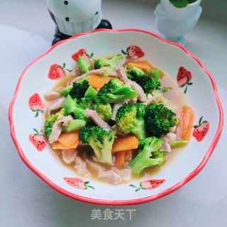 西蓝花炒肉的做法