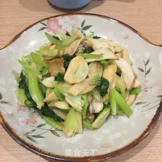 杏鲍菇炒白菜的做法